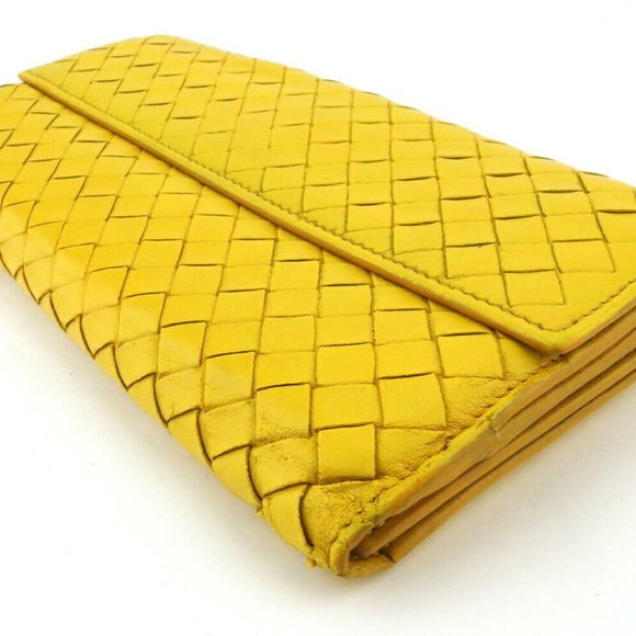BOTTEGA VENETA Long Wallet Intrechard Leather Authentic Used - Picture 2 of 8